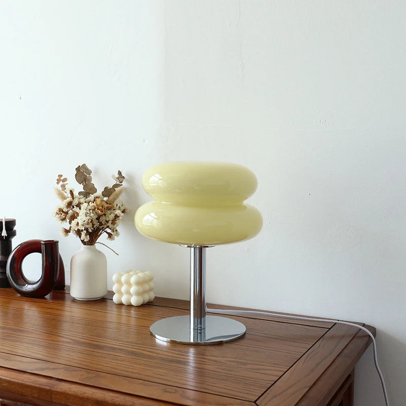 Macaron Glass Table Lamp Trichromatic Dimming Light