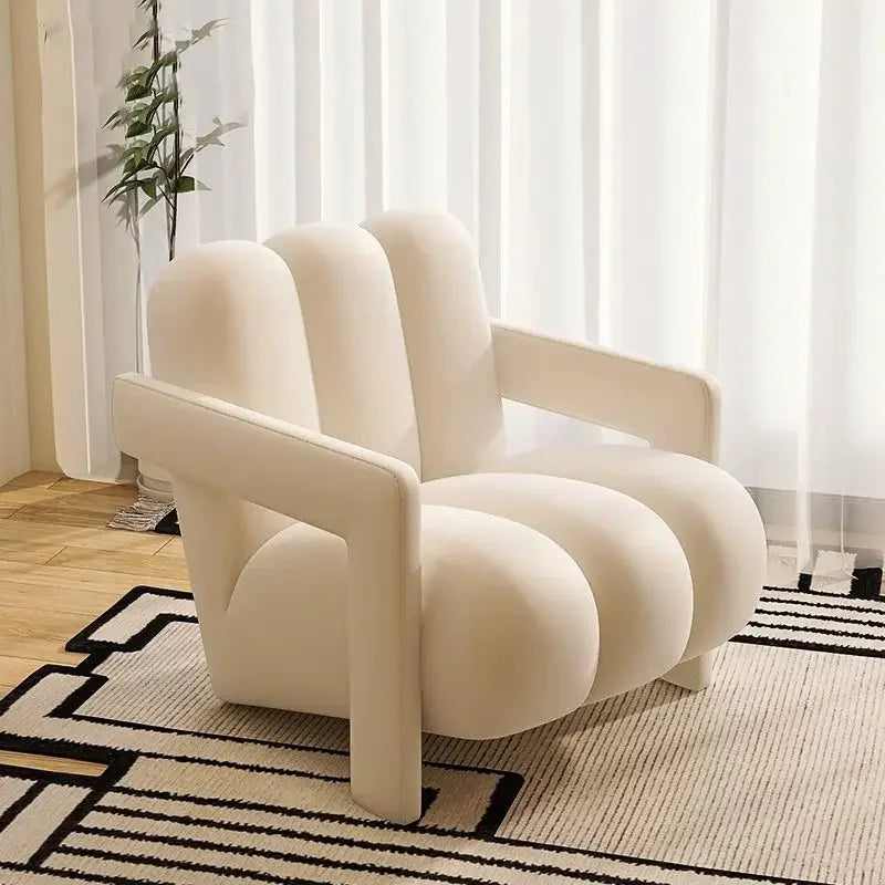 Luxury Japanese cream style balcony leisure chair