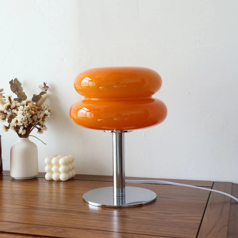 Macaron Glass Table Lamp Trichromatic Dimming Light