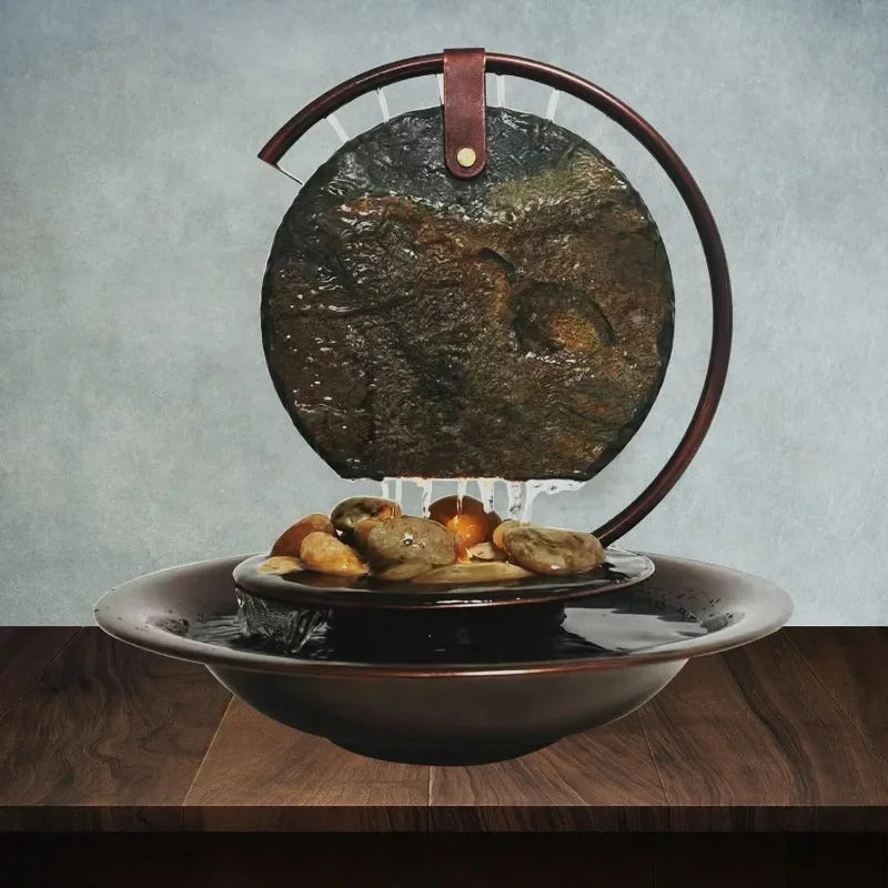 Indoor Tabletop Waterfall Moon Fountain