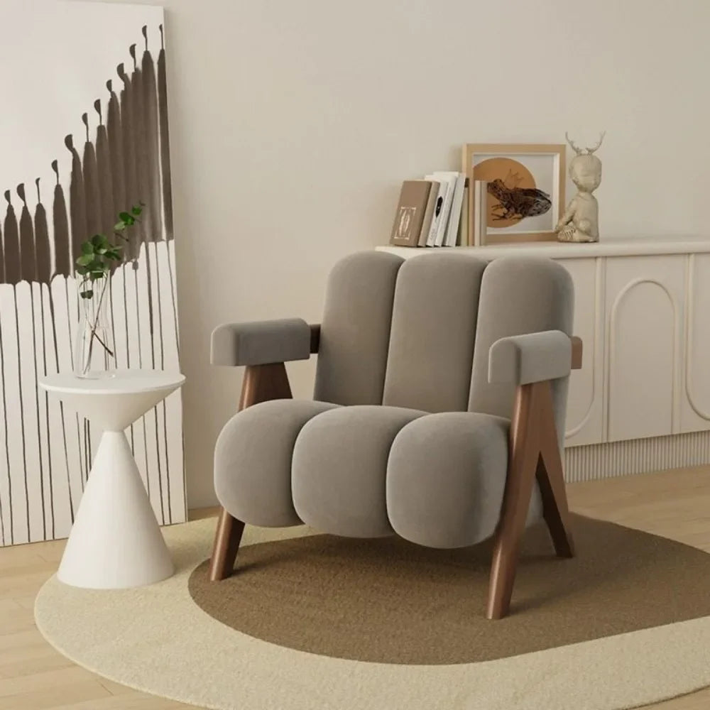 Luxury Japanese cream style balcony leisure chair