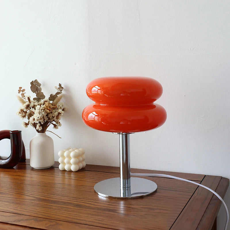 Macaron Glass Table Lamp Trichromatic Dimming Light
