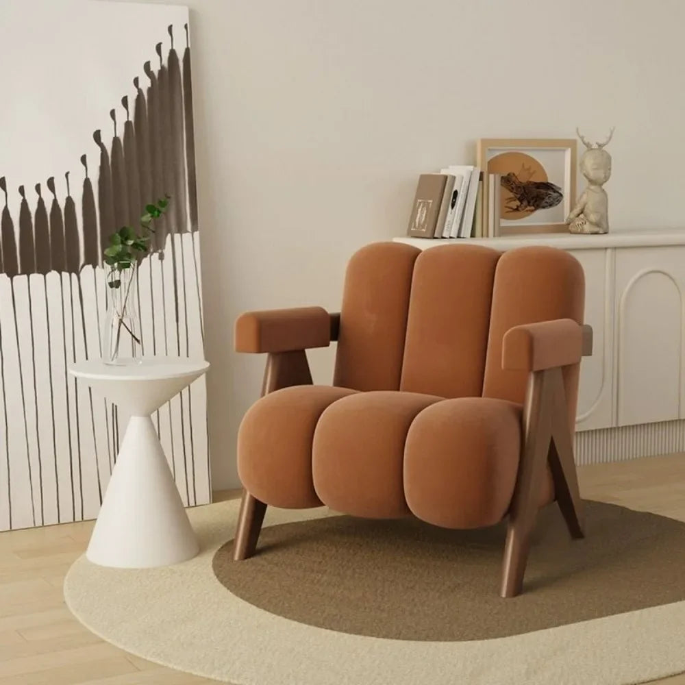 Luxury Japanese cream style balcony leisure chair