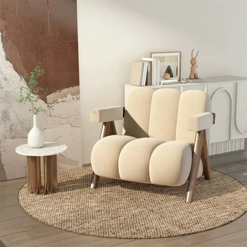 Luxury Japanese cream style balcony leisure chair