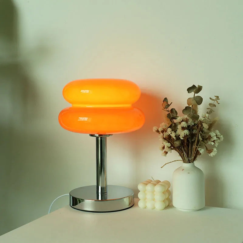 Macaron Glass Table Lamp Trichromatic Dimming Light